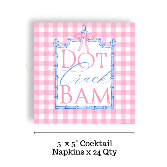 Mahjong Cocktail Napkins | Pink Plaid