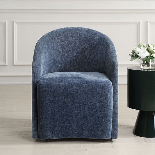 Mahjong Castered game chair | Blue Velvet SOLD IN PAIRS