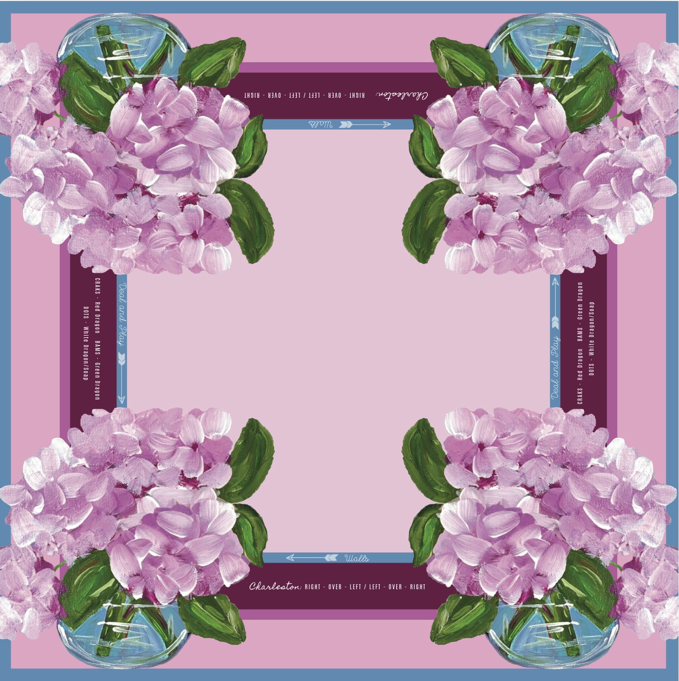 Mahjong Mat | Pink Berry Hydrangea