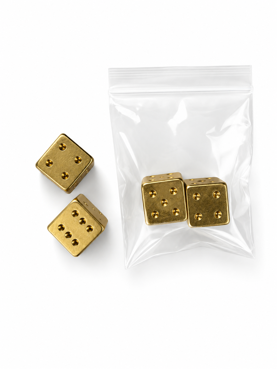 Mahjong Specialty Dice | Gold Lux Metal