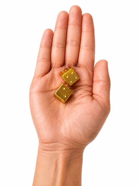 Mahjong Specialty Dice | Gold Lux Metal