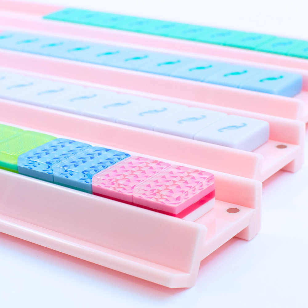 Mahjong Racks & Pushers | Solid Macaron Pink Premium Acrylic