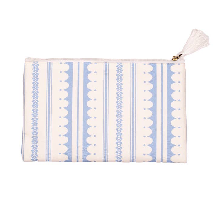 Mahjong Accessory Pouch | Chantilly White & Blue
