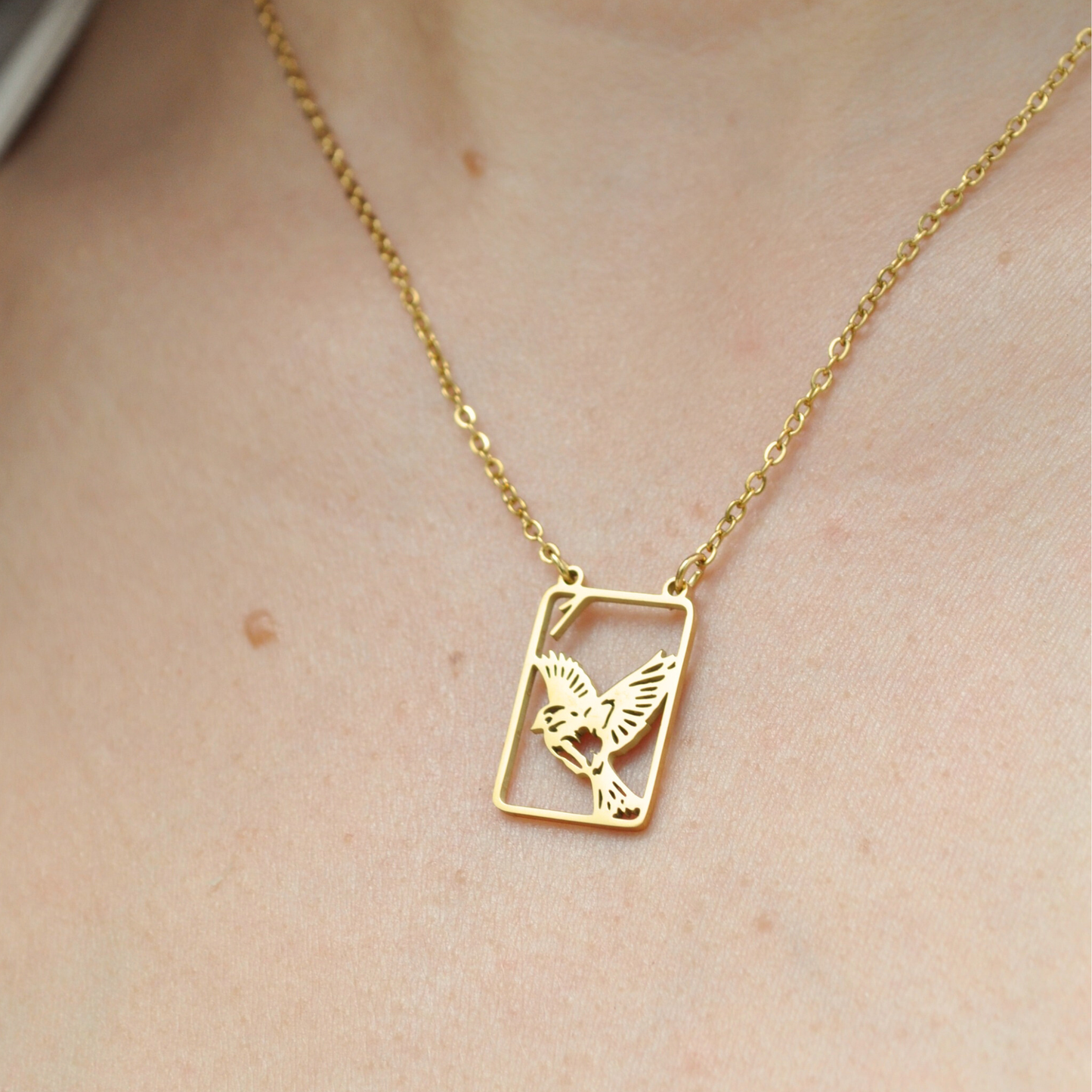 Mahjong Necklace | One Bam Sparrow Filigree