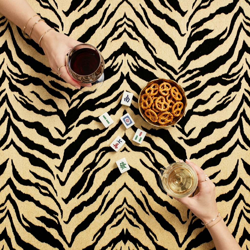 Mahjong Tablecloth | Zebra Animal Print