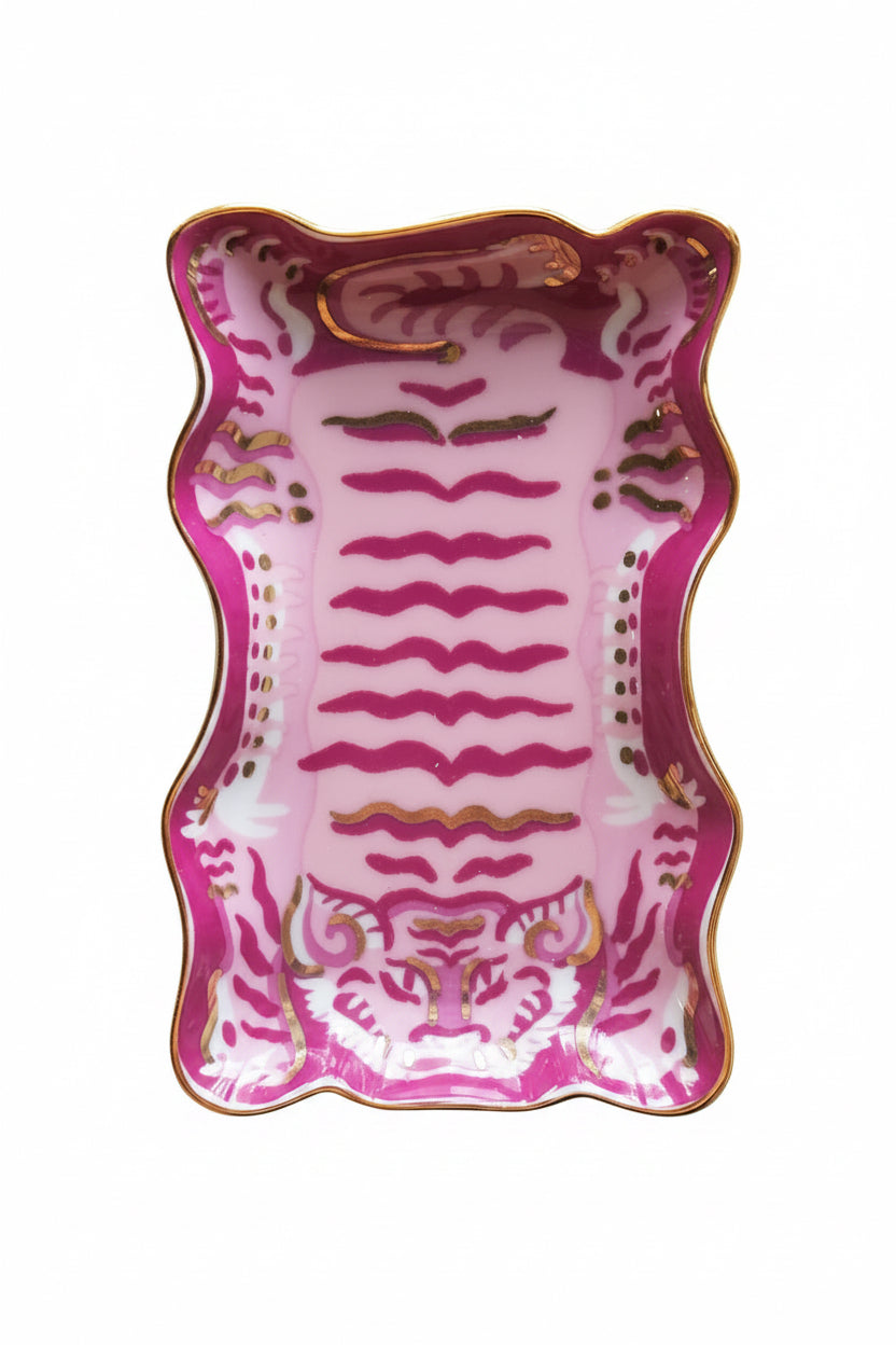 Tibetan Tiger Porcelain Dice Dish