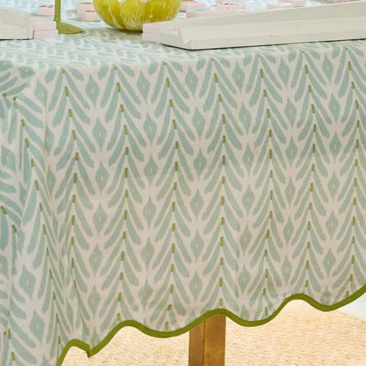 Petite Blue Frond Square Game Tablecloth