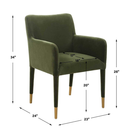 Mahjong Game Chair | Moss Velvet SOLD IN PAIRS