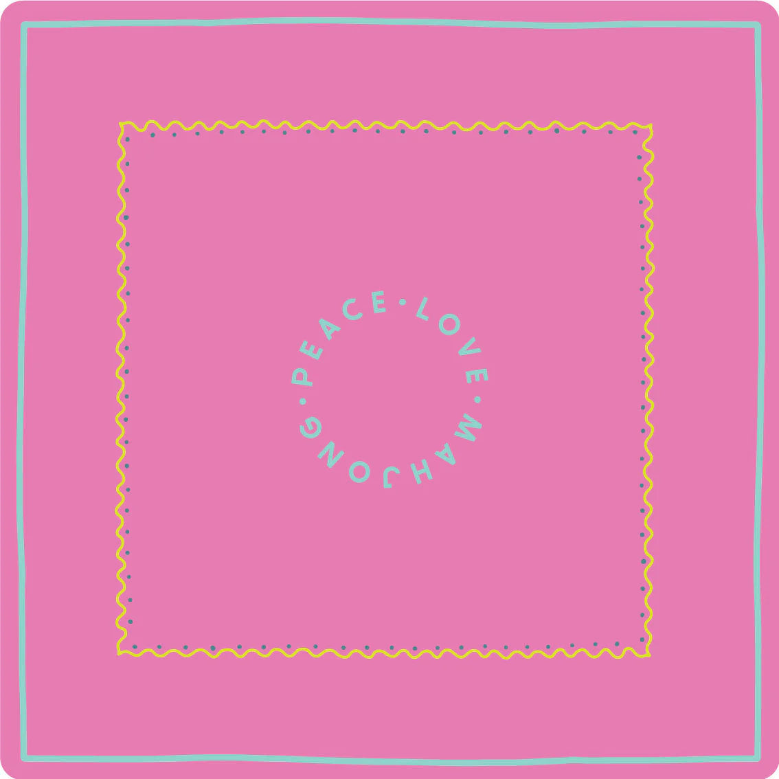 Mahjong Mat | Pink with Yellow & Light Aqua