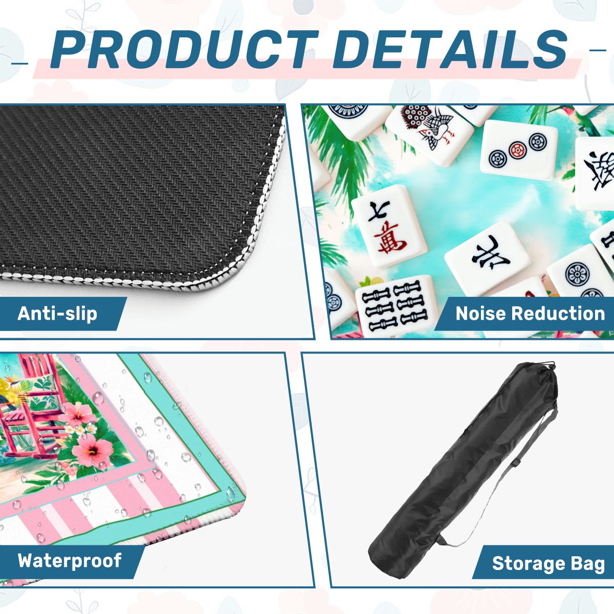 Mahjong Mat | Southern Charm Pink & Aqua