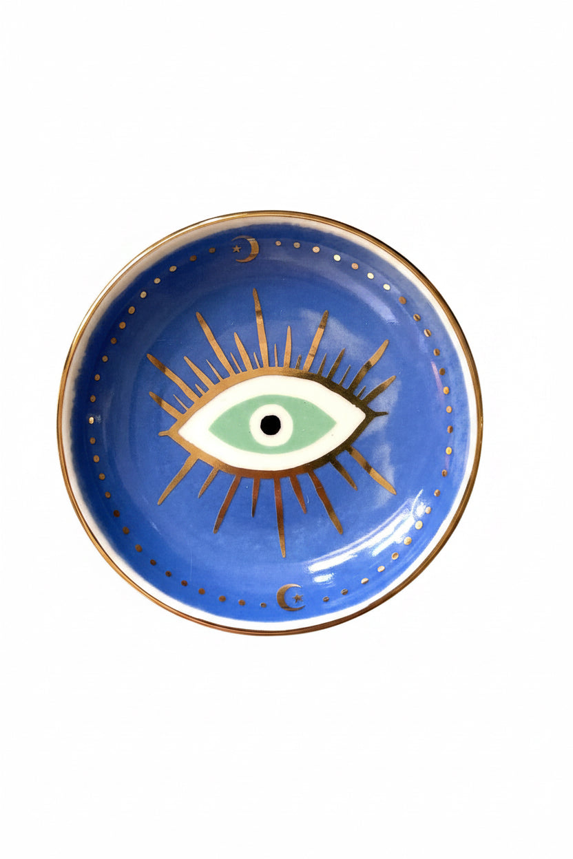 Blue Eye Porcelain Dice Dish