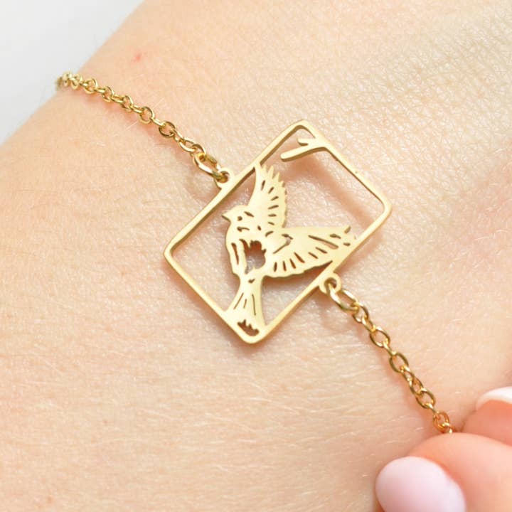 Mahjong Bracelet | One Bam Sparrow Filigree
