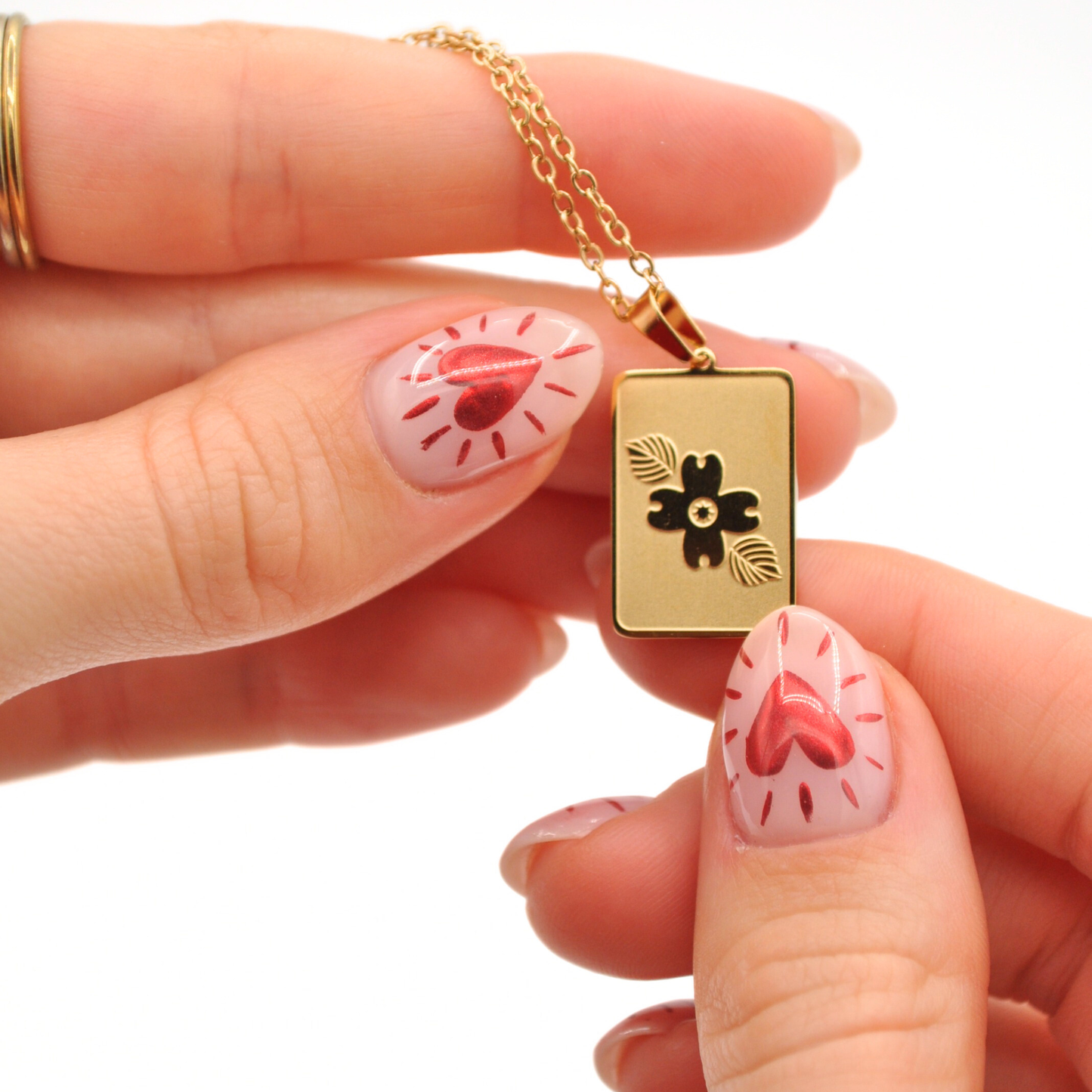 Floral Sparrow Charm Necklace