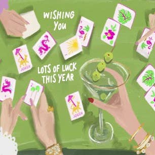 Mahjong Note Card | Lots of Luck