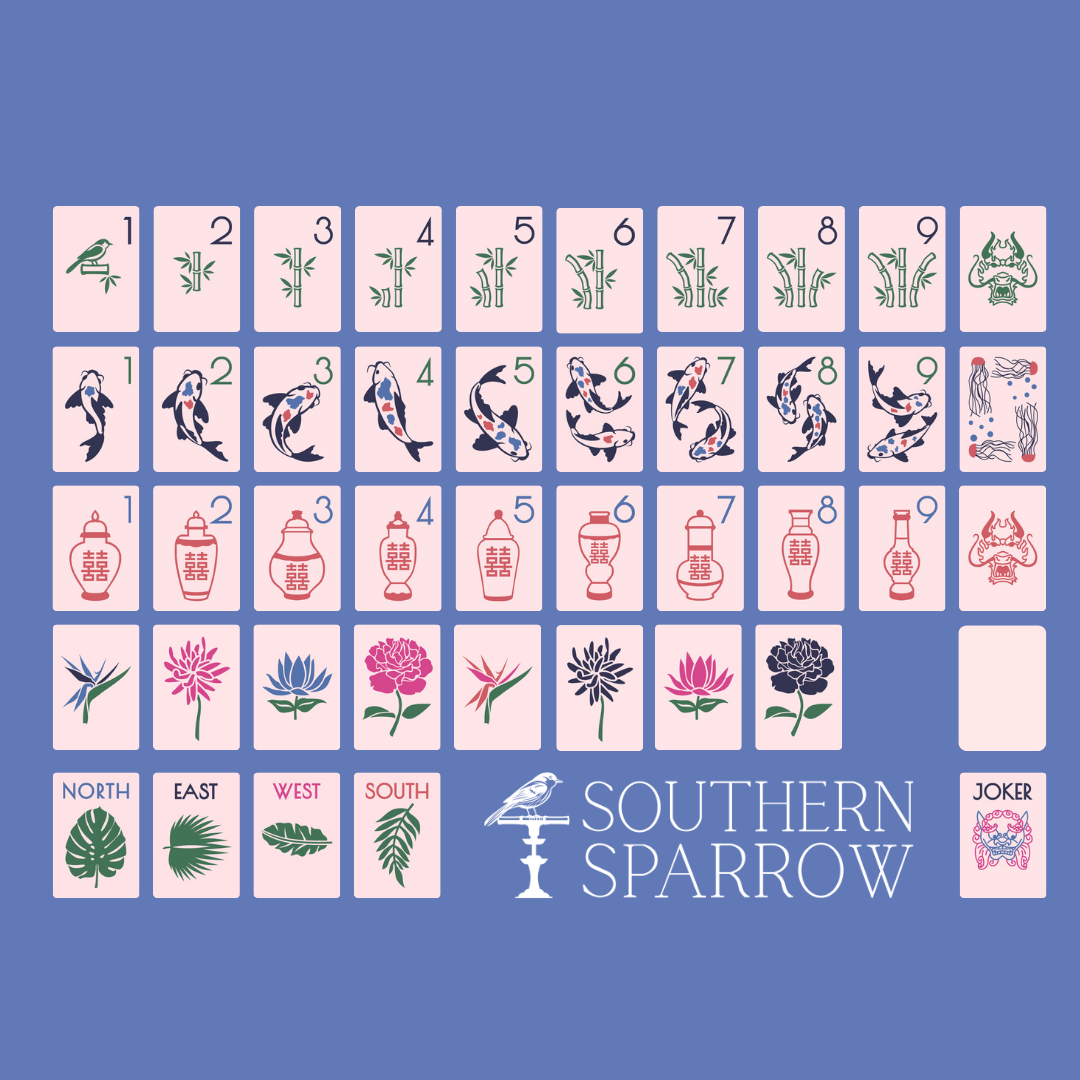 Mahjong Tile Set | Chinoiserie Polished Pink