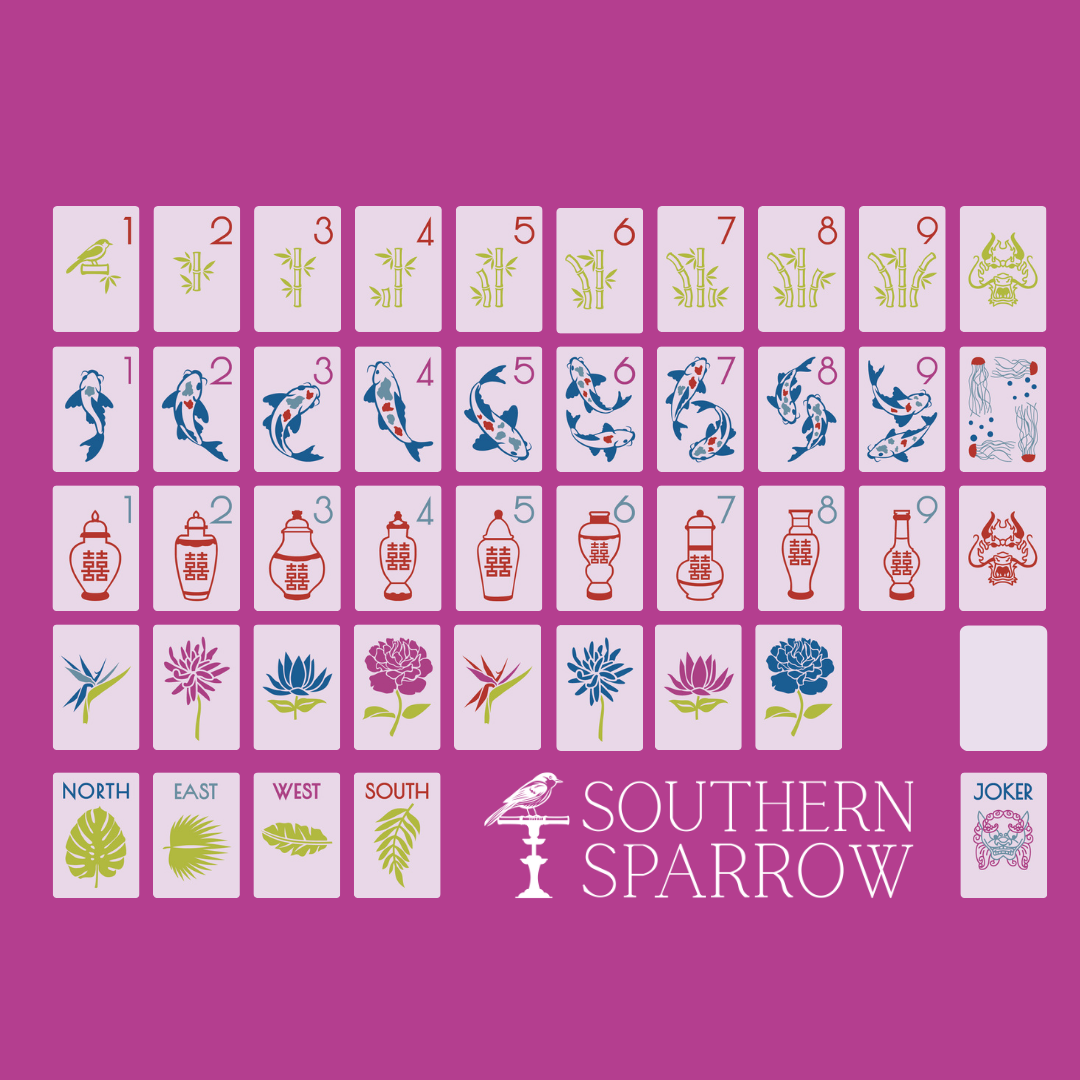 Mahjong Tile Set | Chinoiserie Luxe Lilac