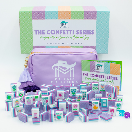 Mahjong Tile Set | Crystal Confetti Purple