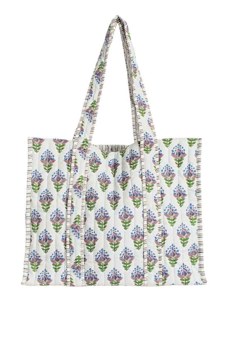 Mahjong Tote Bag | Leighton Quilted Blue