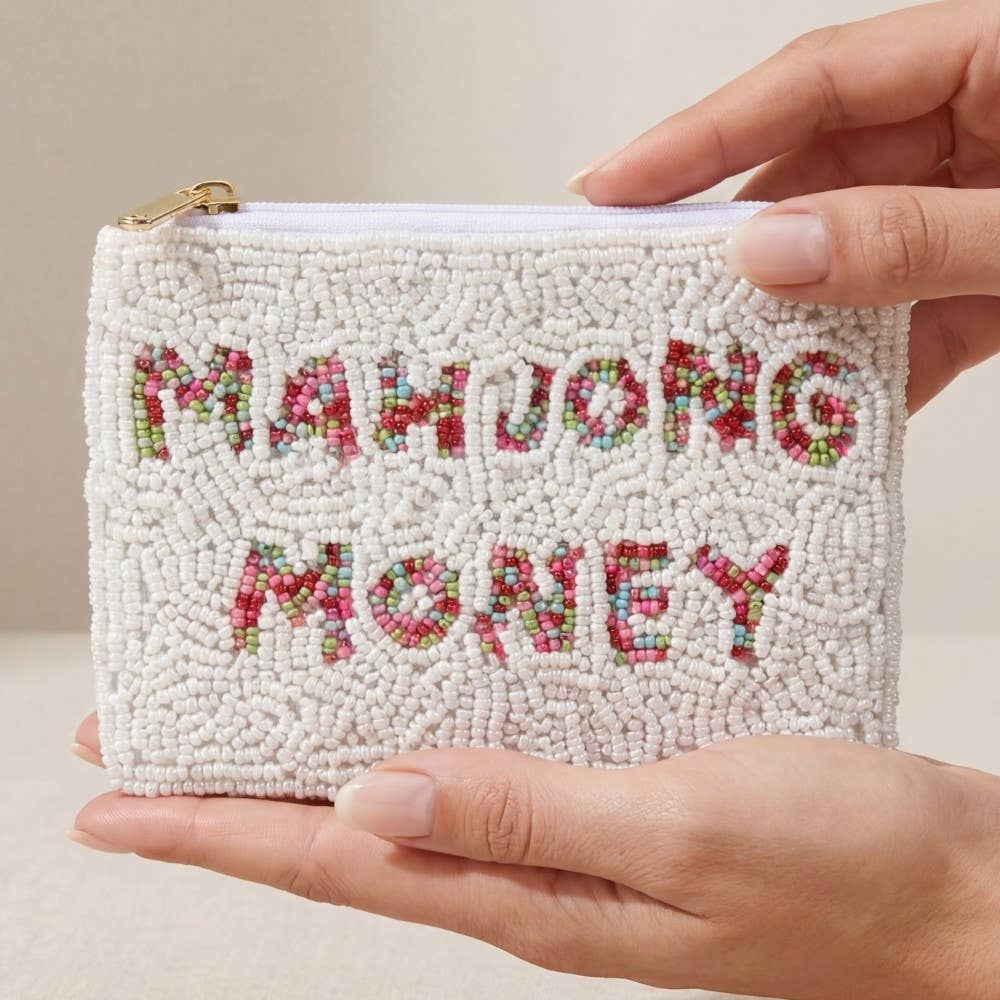 Mahjong Money Seed Beaded Coin Purse: MULTI