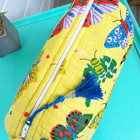 Mahjong Tile Pouch | Butterfly Quilted Print