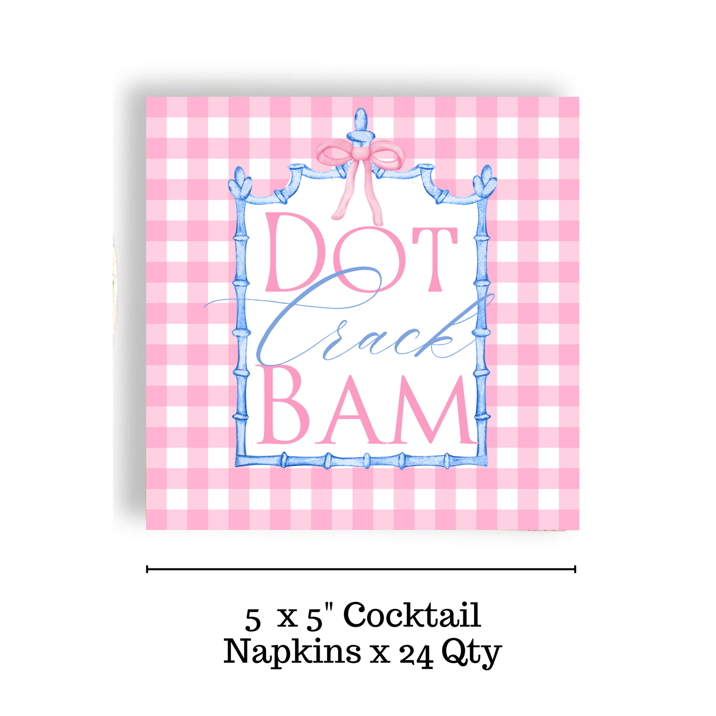 Pink Plaid 24ct  Mahjong Cocktail Napkin Separates