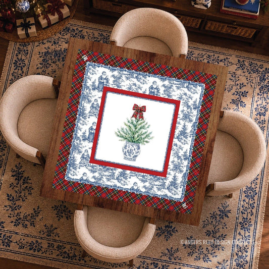 Tartan Toile Noël | Mahjong Mat