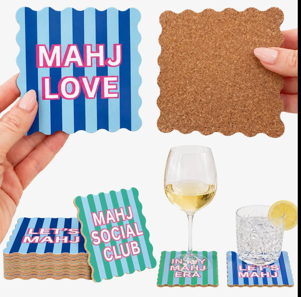 Mahjong Social Club Coasters | Set of Four