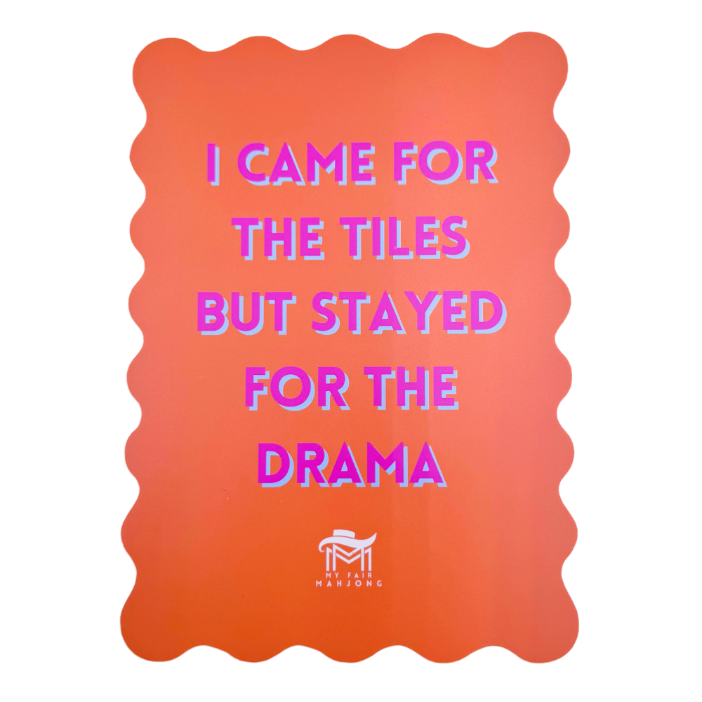 MAHJONG SHUFFLE CARD  |  Scalloped Edges & Bright Colors  |  Sized to Store with Mahjong League Cards: 09-BLUE- DONT LET FRIENDS SKIP