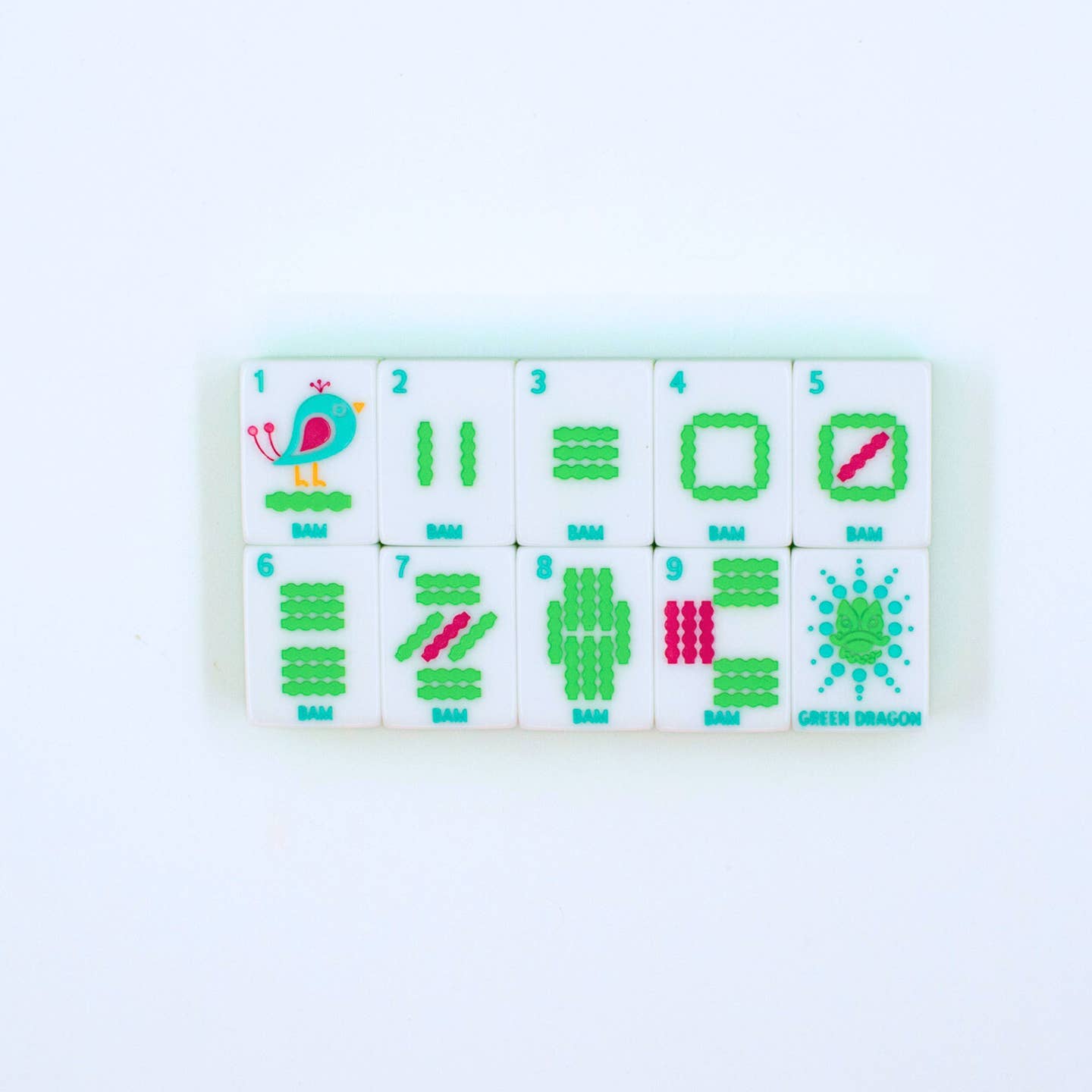 Mahjong Tile Set | Crystal Confetti Lemon-Lime