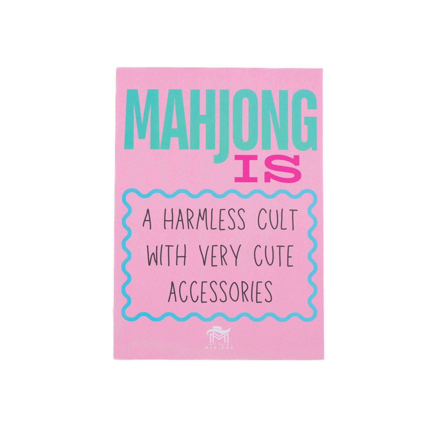 MAHJONG SHUFFLE CARD  |  Mahjong Is Series  |  Sized to Store with League Cards: Blue- Cheaper than Therapy