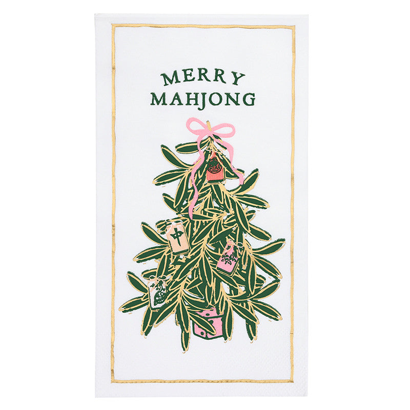 Ceramic Guest Napkin Tray + Napkins | Merry Mahjong