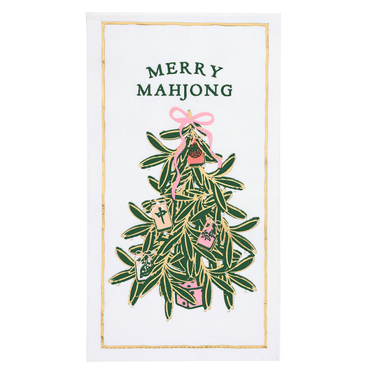Ceramic Guest Napkin Tray + Napkins | Merry Mahjong