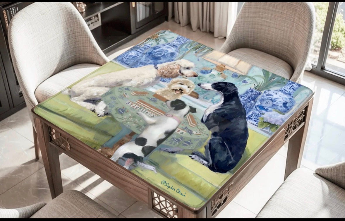 Mahjong Mat| Dogs Playing Mahjong