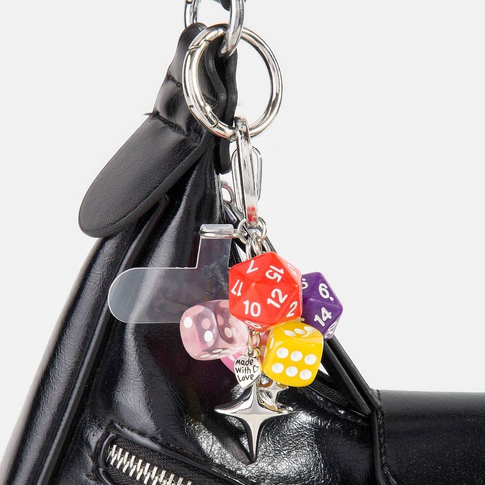 Dice And Star Chain Bag Charm: MUR