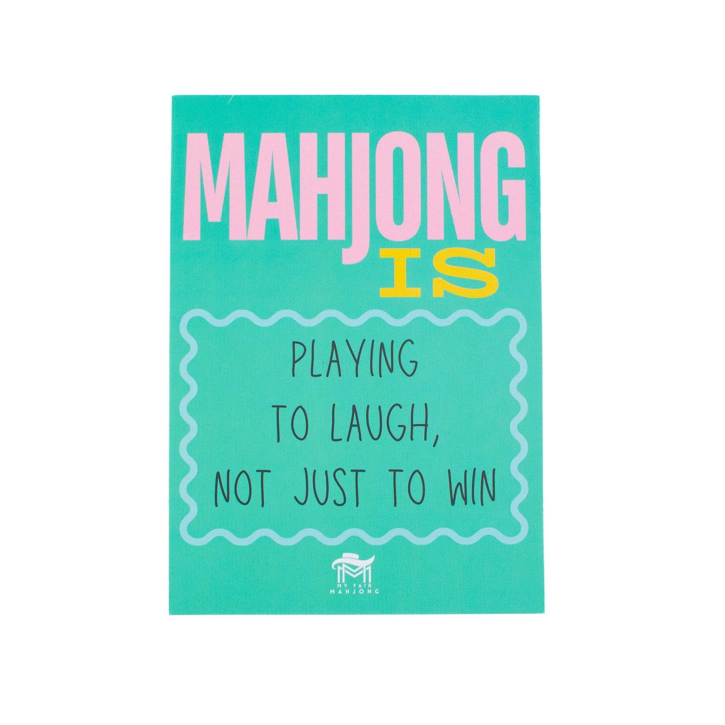 MAHJONG SHUFFLE CARD  |  Mahjong Is Series  |  Sized to Store with League Cards: Blue- Cheaper than Therapy