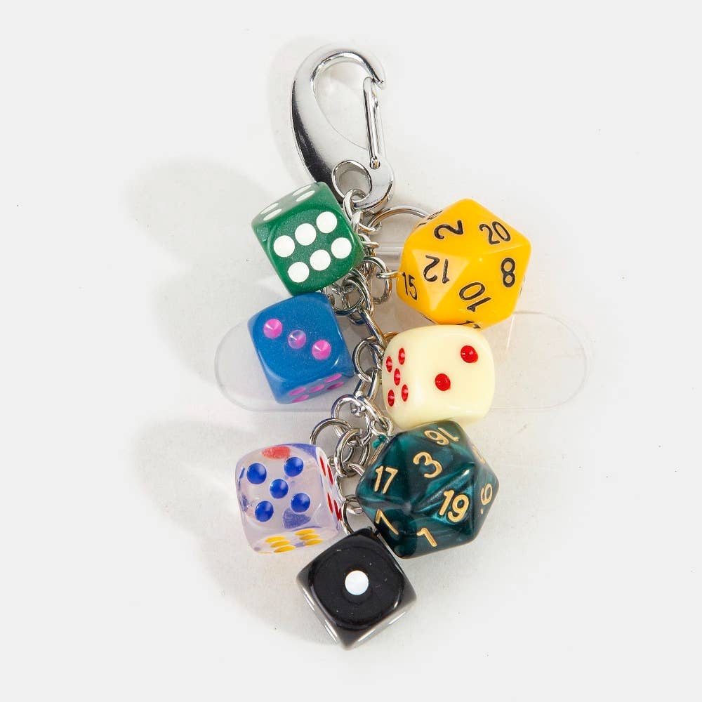 Mixed Seven Dice Chain Bag Charm: MUR