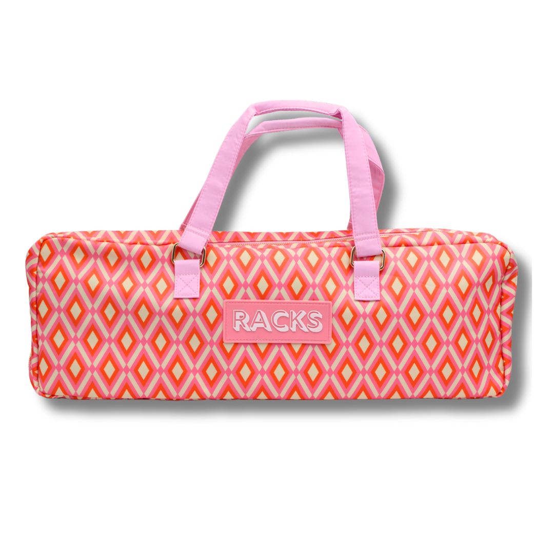 Mahjong Rack Bag  |  Stripes- Pink & Red Rack Bag
