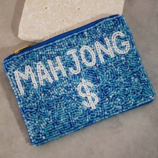 Blue Mahjong Money Seed Coin Purse