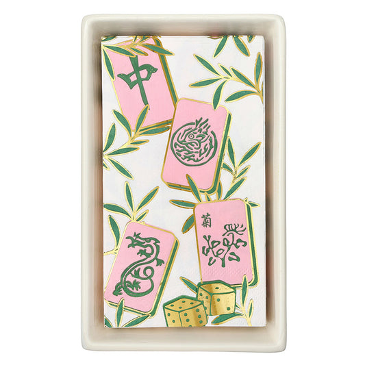 Ceramic Guest Napkin Tray + Napkins | Tiles