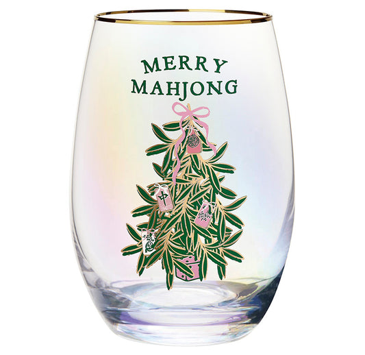 Gold Foil Stemless Wine Glass | Merry Mahjong