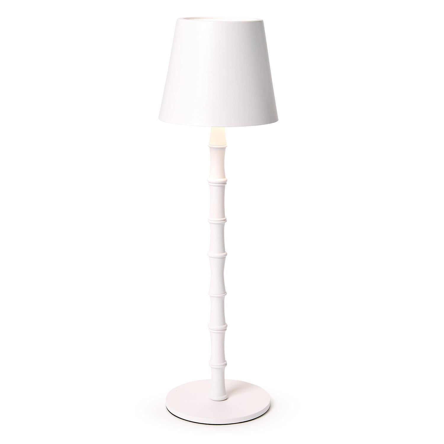 LED Portable Cordless White Bamboo Lamp
