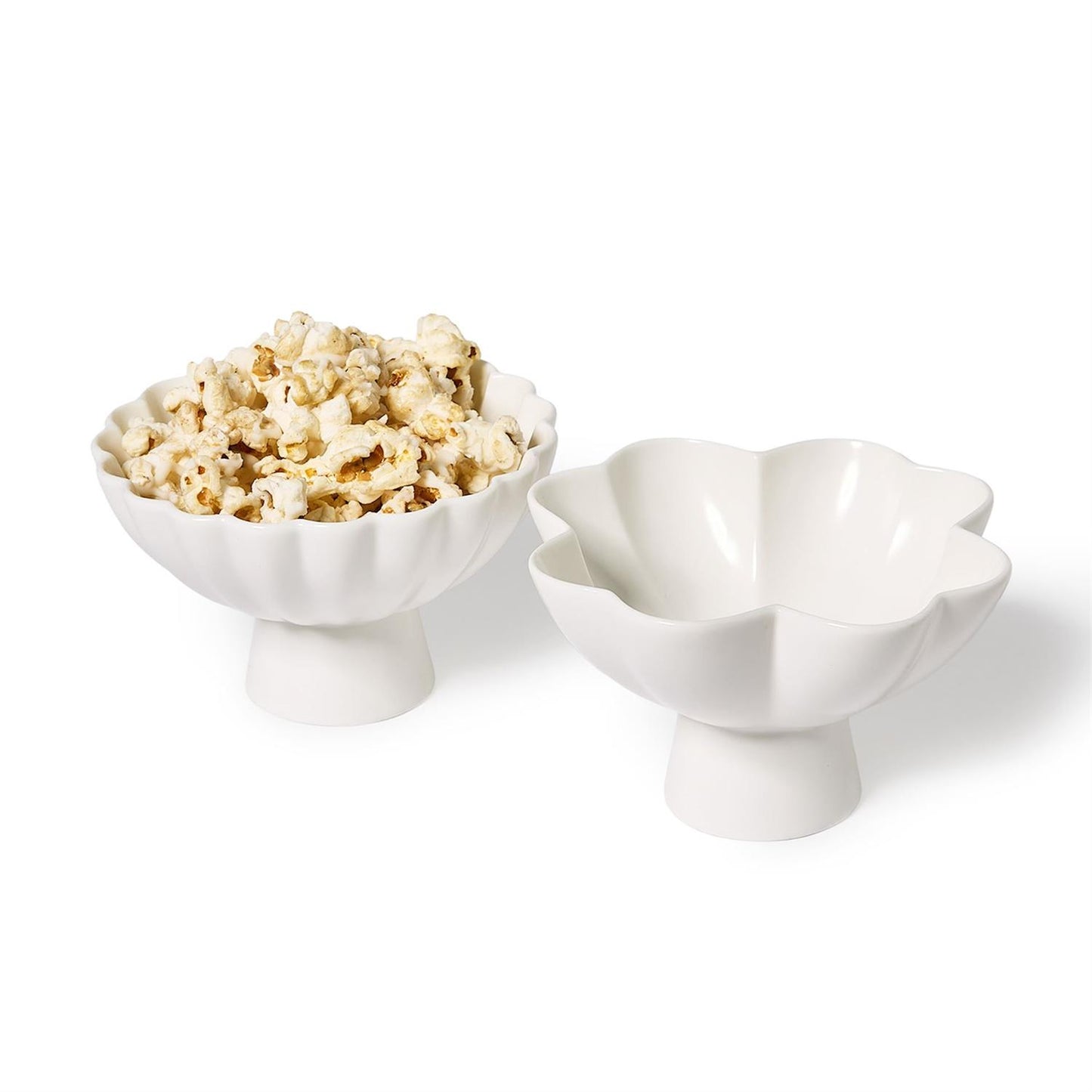 Ruffled Matte White Tidbit Bowls