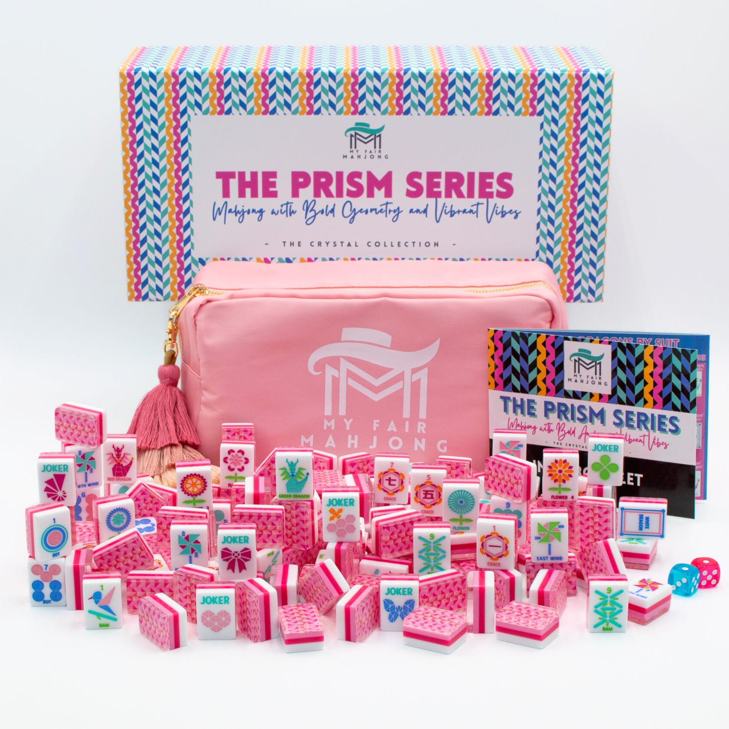 Mahjong Tile Set | Crystal Prism Pink