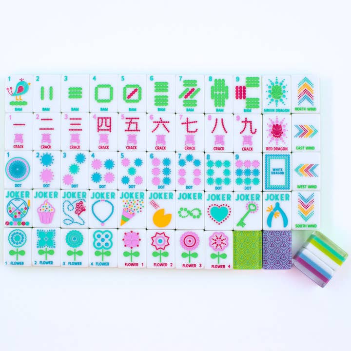 Mahjong Tile Set | Crystal Confetti Purple
