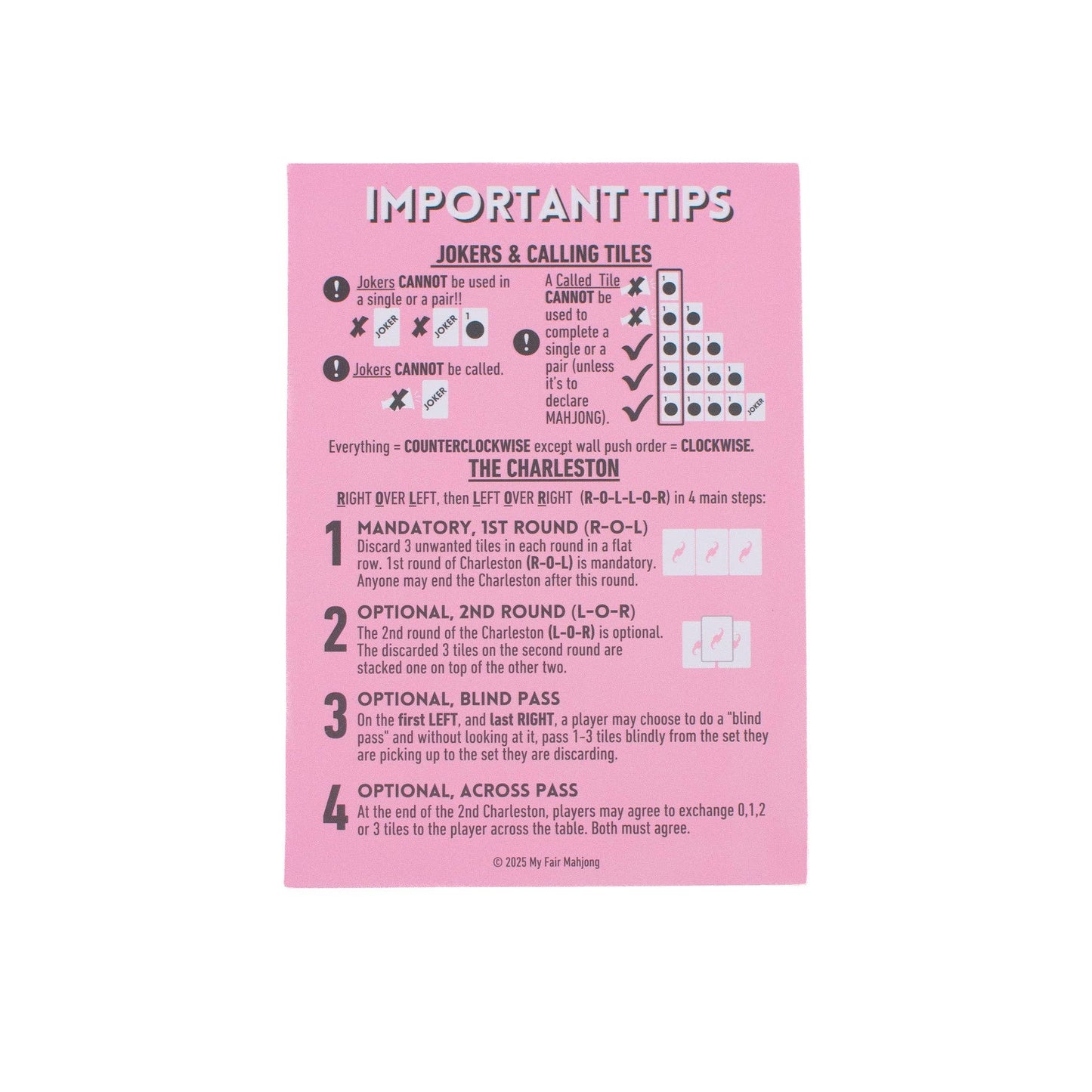 MAHJONG SHUFFLE CARD  |  Mahjong Is Series  |  Sized to Store with League Cards: Purple- Competitive with Charcuterie