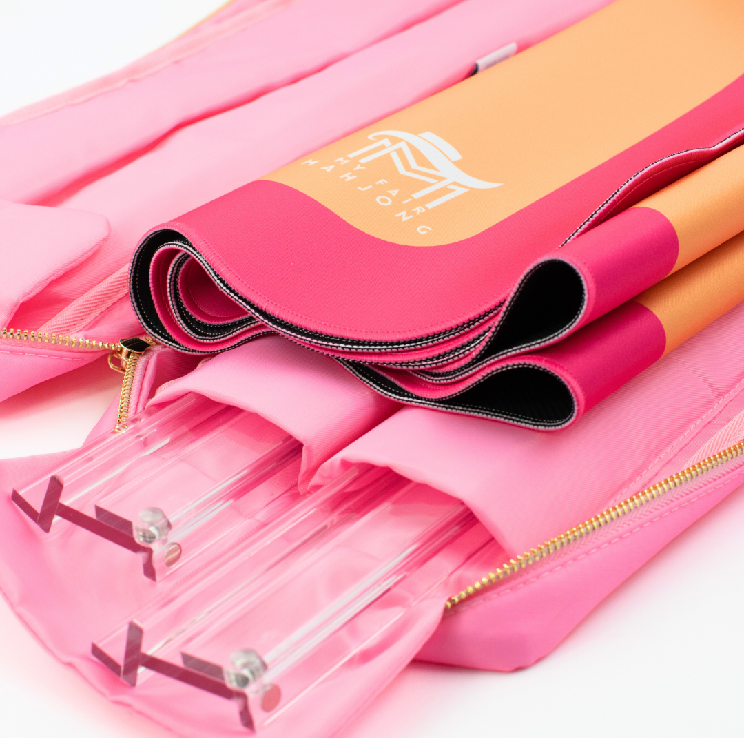 Mahjong Rack Bag  |  Stripes- Pink & Red Rack Bag