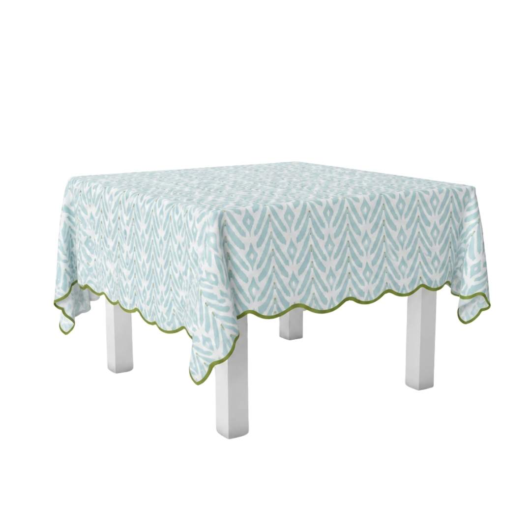 Petite Blue Frond Square Game Tablecloth