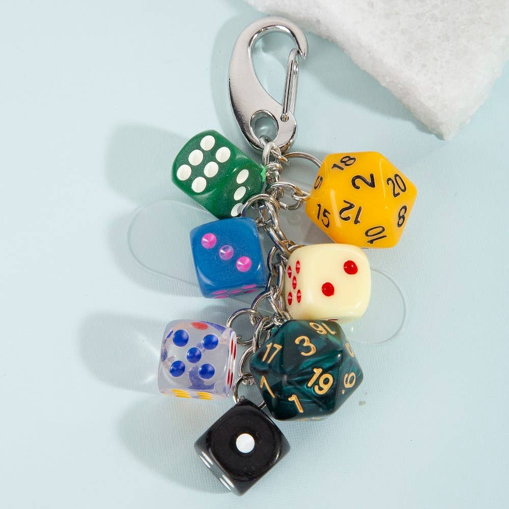 Mixed Seven Dice Chain Bag Charm: MUR