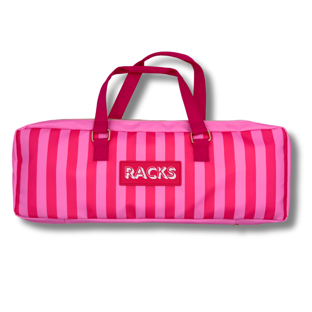 Mahjong Rack Bag  |  Stripes- Pink & Red Rack Bag