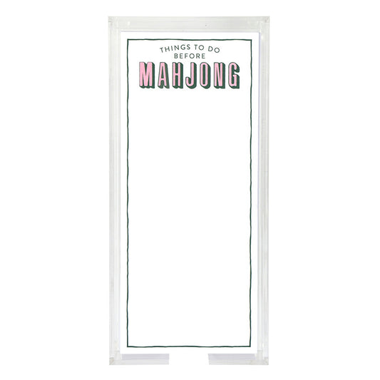 Acrylic Holder & Notepad | Things To Do Before Mahjong